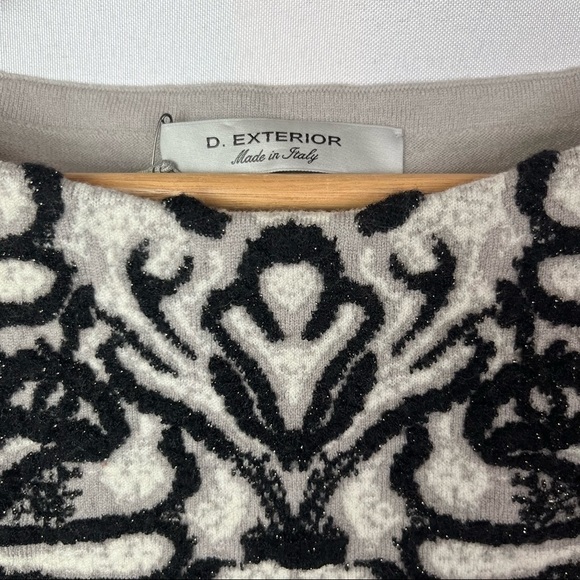 D. Exterior Light Brown Wool Embroidered Knee Length Shift Dress L - Picture 4 of 5